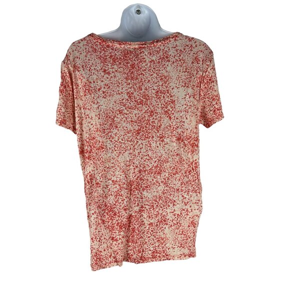 Simply Vera Vera Wang Womens Modern Tee Size M Pink Textured Print Rayon - Picture 2 of 5